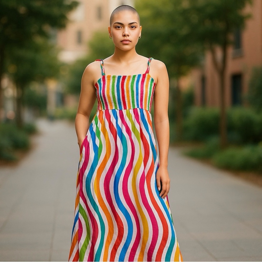 Multicolor Striped Maxi Dress